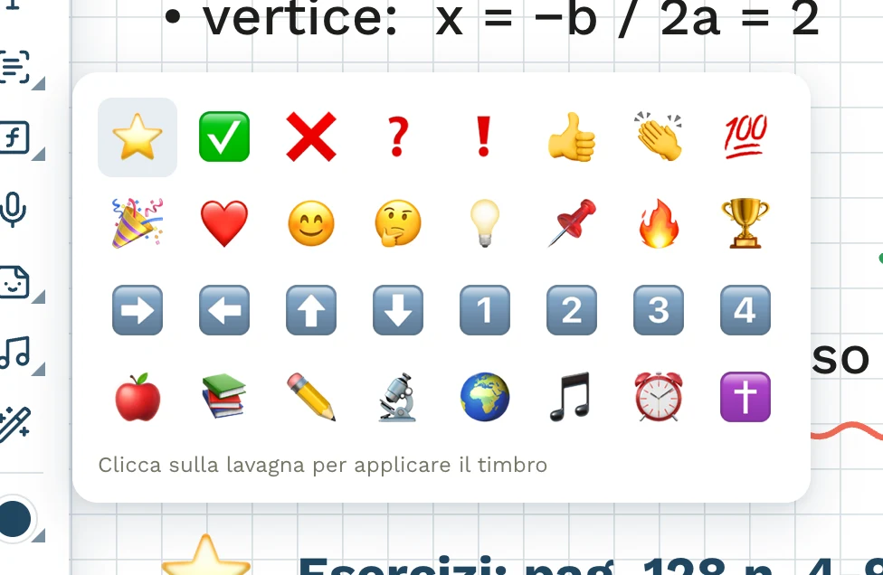 Pannello dei timbri ed emoji
